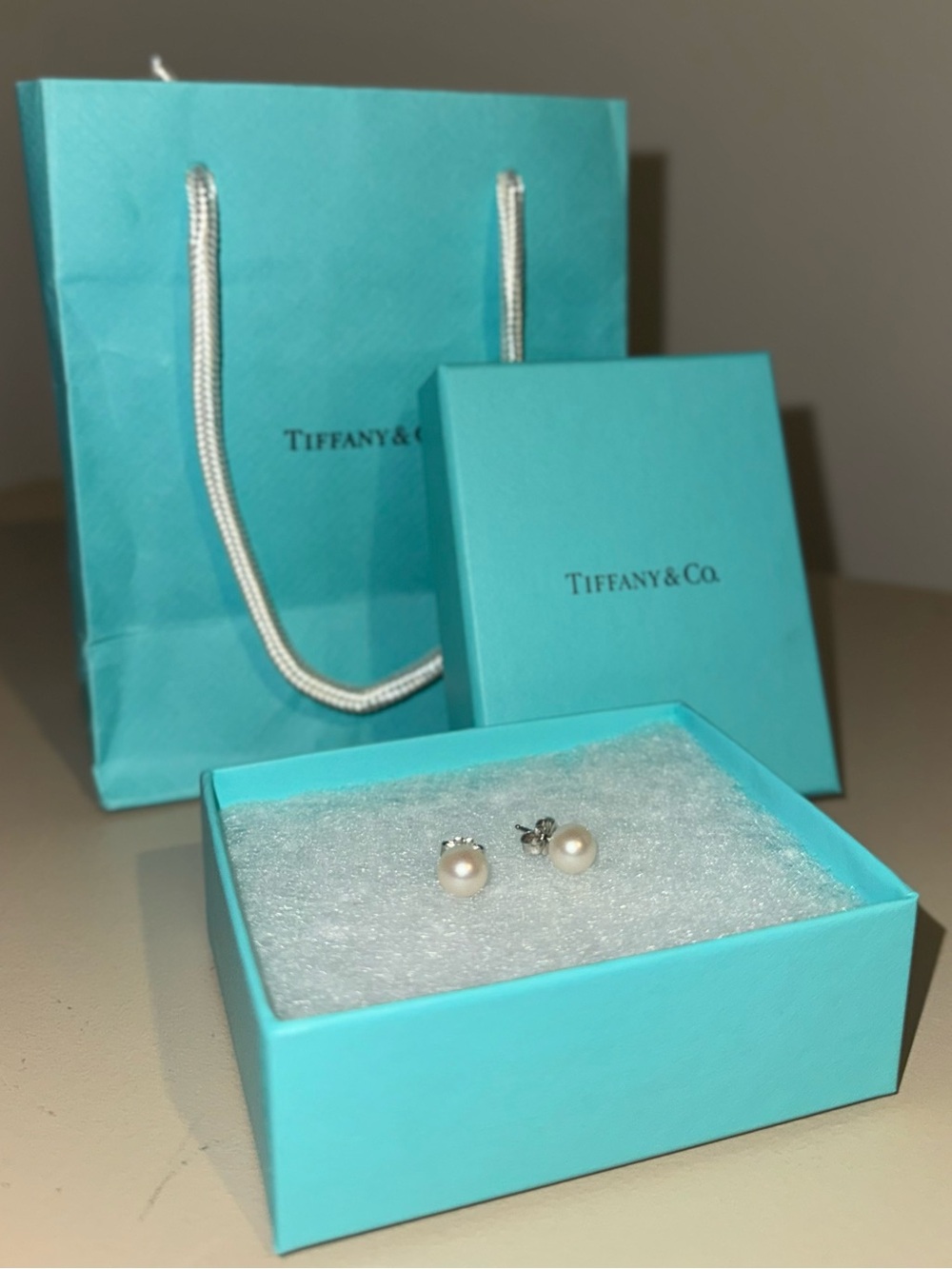 RARE Tiffany & Co. Ziegfeld Collection Sterling Silver Pearl Stud Earrings